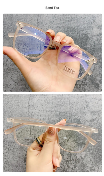 Square Transparent Men's Reading Glasses Vintage Frames Computer Blue Light Blocking TR90 Male Presbyopic Eyeglasses Leesbril +2