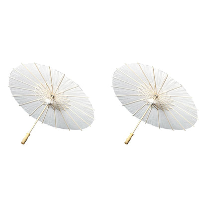 30-1PCS White Paper Parasol Umbrellas DIY Photo Cosplay Prop Bamboo Umbrella For Wedding Party Summer Beach Decor