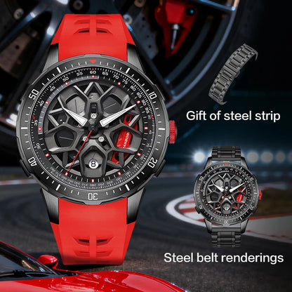 HANBORO supercar series men's fully automatic mechanical watch with wheels running and dial personalized watch
