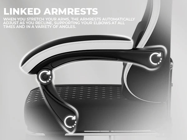 Gaming Chair with Footrest, Ergonomic Computer Chair with Headrest and Lumbar Support，Office Chair with Linkage Armrests