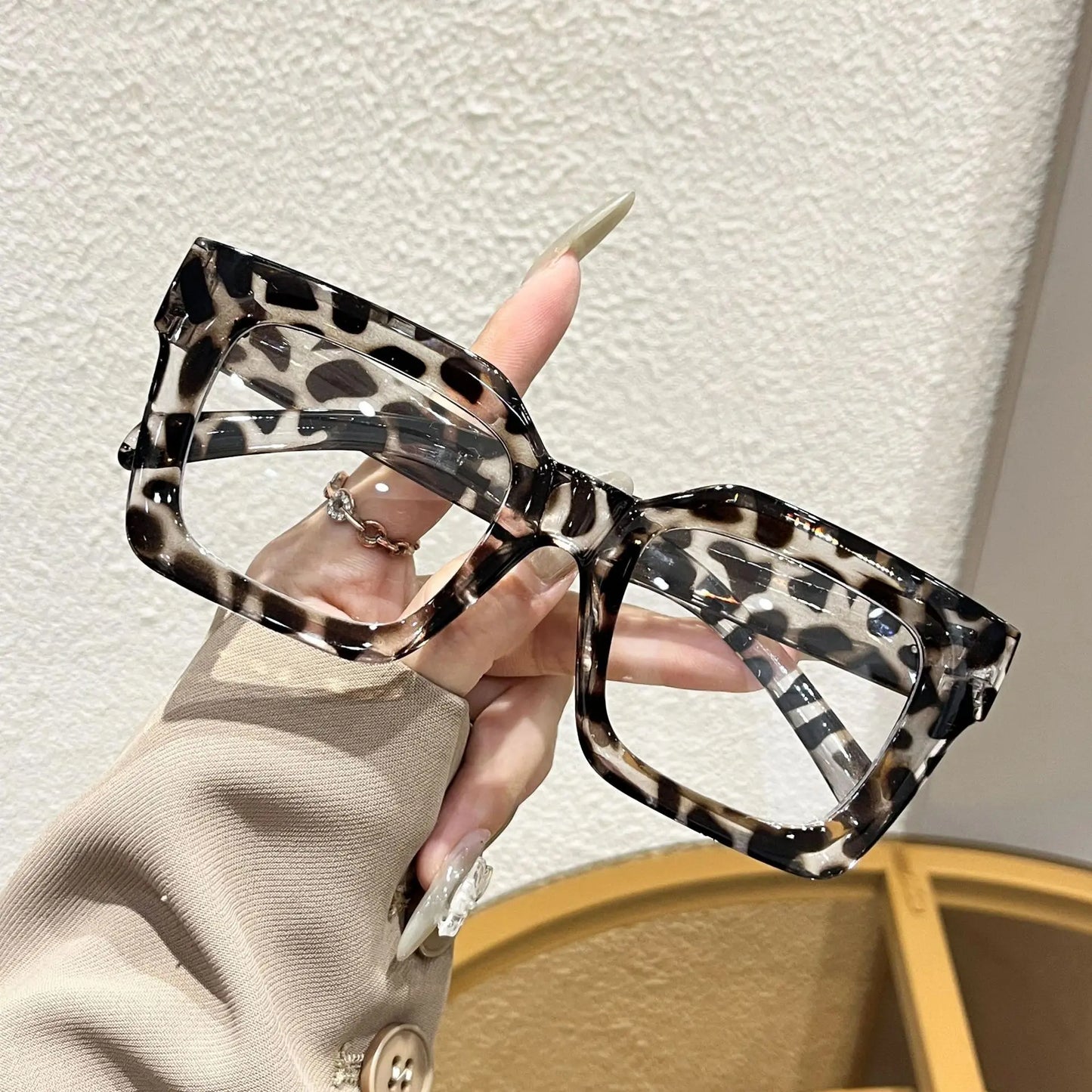 Vintage Black Computer Glasses Frame Women Men Anti Blue Light Square Eyewear Blocking Glasses Optical Spectacle New Eyeglass