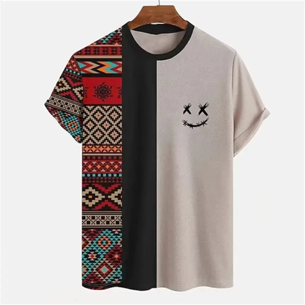Men's T-shirt Ethnic Style 3d Print Tshirt Men Women  African Tradition Stripe T Shirt Tees Women Tshirt Kids Tshirt Clothing