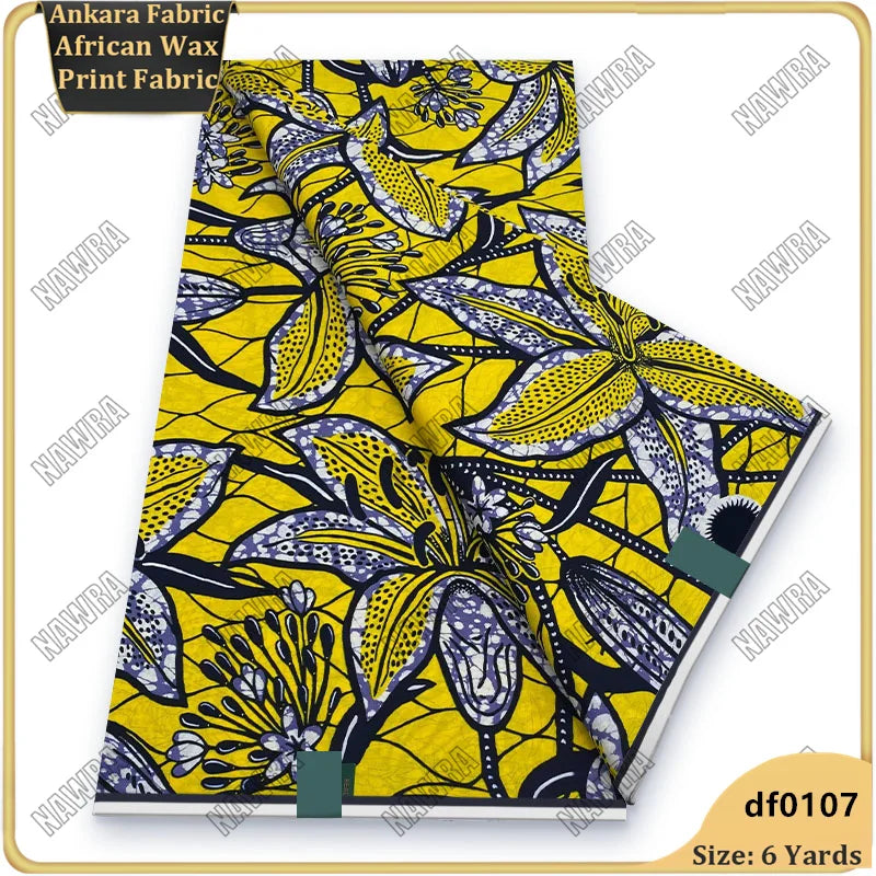 Fashionable African Real Wax Print Fabric 2026 Latest Design Ankara Wax Fabric Soft 100% Cotton Pagne Women Dress Loincloth ﻿