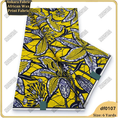 Fashionable African Real Wax Print Fabric 2026 Latest Design Ankara Wax Fabric Soft 100% Cotton Pagne Women Dress Loincloth ﻿