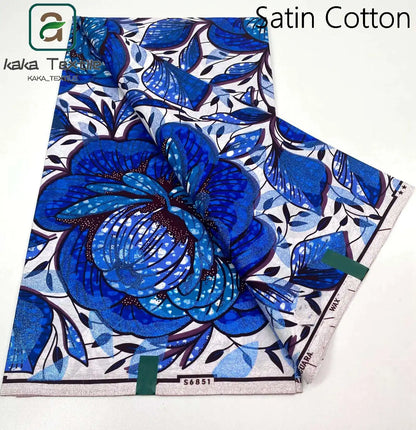 Latest African Grand Golden Wax Fabric Super Good Quality Women Pagne Flash Cotton Prints Batik Ankara Glitter Tissus 6yards