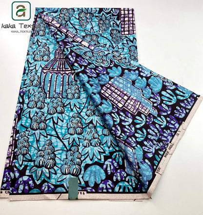 Latest African Grand Golden Wax Fabric Super Good Quality Women Pagne Flash Cotton Prints Batik Ankara Glitter Tissus 6yards