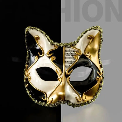 652F Unique Masquerades Venetians Cats Mask Exquisites Detailing Cosplay Facemask for Halloween Parties and Special Occasion