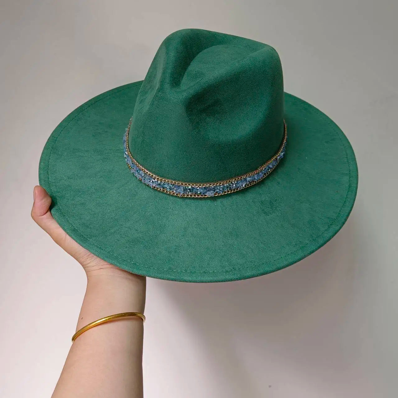Women's suede 10cm wide Brim Fedora hat Men's autumn and winter felt jazz hat Classic suede Fedora Sombrero