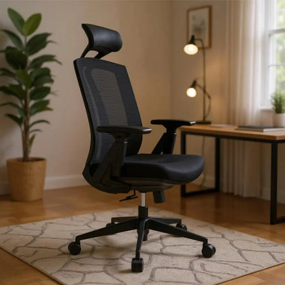 Ergo Plus Ergonomic Office Chair - Desk Chair, Mesh Computer Leatherette Headrest, Memory Foam Seat, and Smooth, Customized