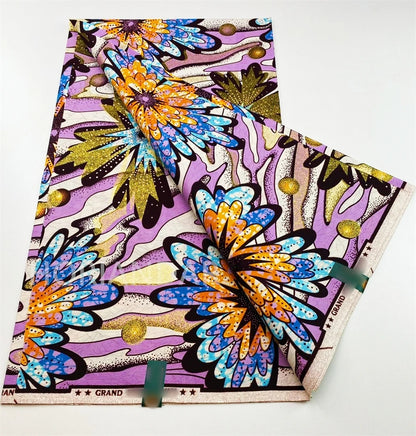 2026 Grand Super Original African Wax Fabric High Quality Nigerian Print Ankara Fabric For Sewing 6 Yard Women Dress 100% Cotton