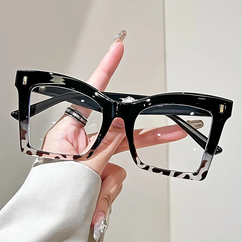 Elegant Full Rim Square Reading Glasses for Women, PC Frame, Clear Les, Magnification  1.0 to  4.0, Fashion Reading Glasses