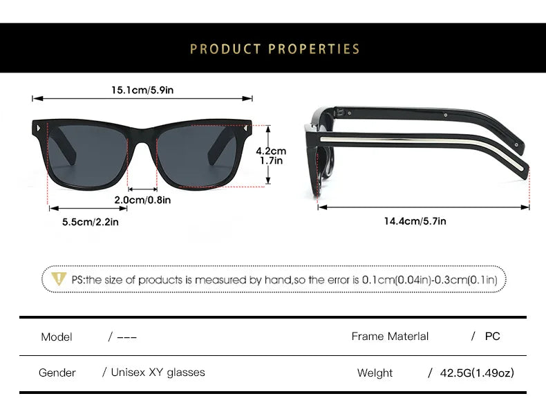 QVQV Fashion Leopard Blue Square Sunglasses Women Men Metal Stripes Brand Design Sun Glasses Men Outdoor Selfie Sunscreen Shades