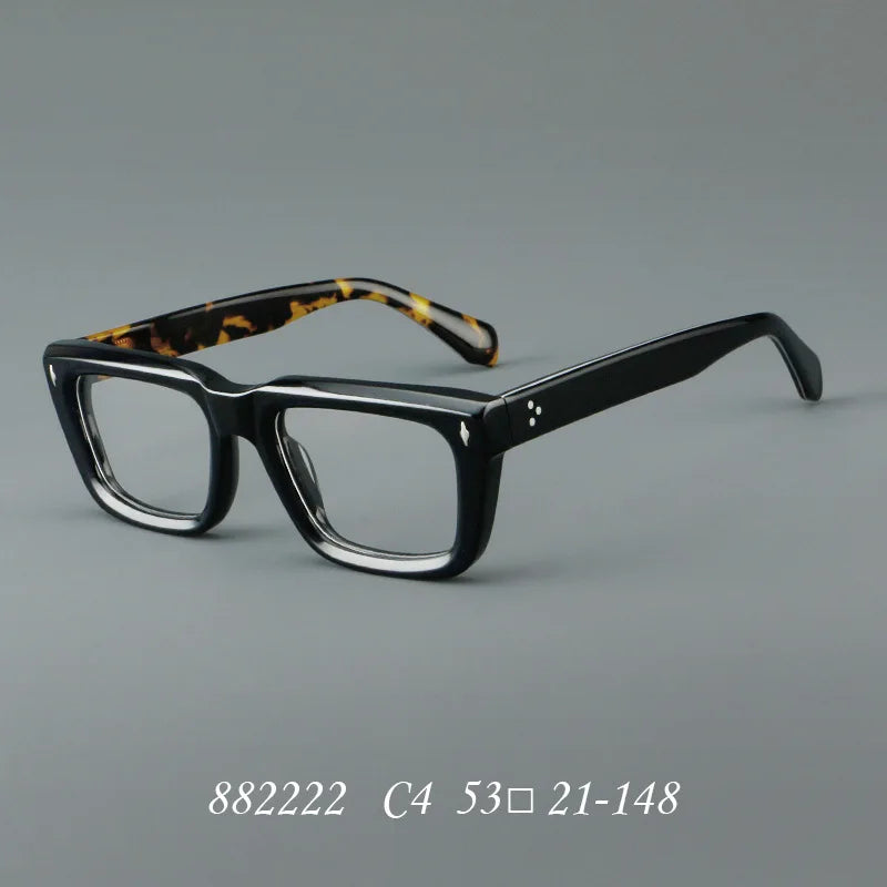 Fashion Thick Frame Acetate Glasses Men Vintage Square Myopia Prescription Eyeglasses Frame Reading Glasses Luxury Brand Eyewear