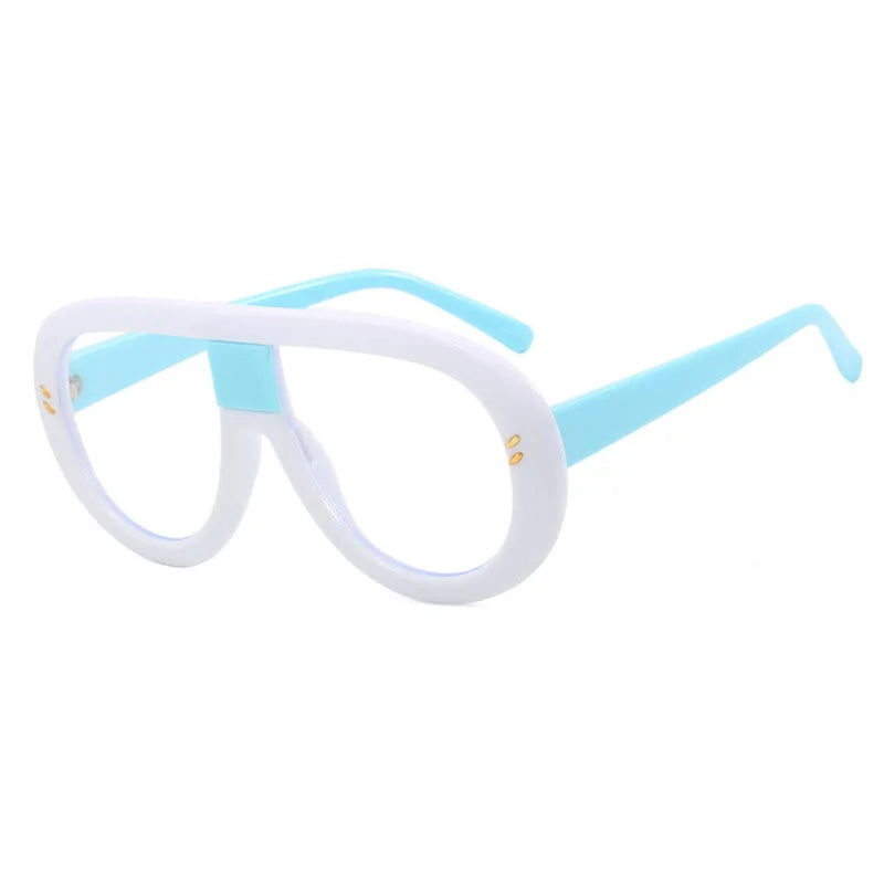 Luxury Myopia Glasses Men Women Anti Blue Light Nearsighted Eyeglasses Student Trendy Oversized Pilot Glasses Frame