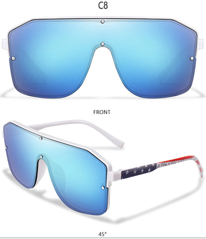 Rivet Lens Fishing Sunglasses for Men and women Fashion Casual Oversize Goggles with UV Protection for Hiking Golf, Beach