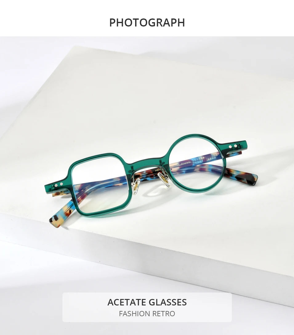 FONEX HEPIDEM Acetate Eyeglasses Frame Men 2025 New Small Round Brand Design Glasses Women Retro Vintage Eyewear Spectacles 9341