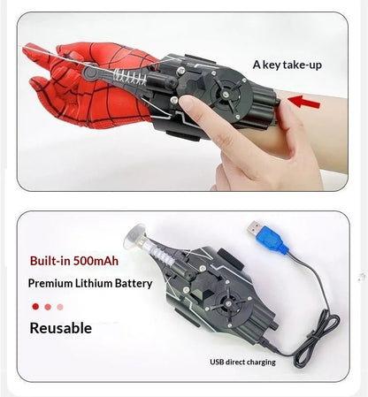 Electric Auto Retractable Web Shooter Wrist Mounted Web Launcher Novelty Cosplay Prop For Adult Role Play Collectible Ornament