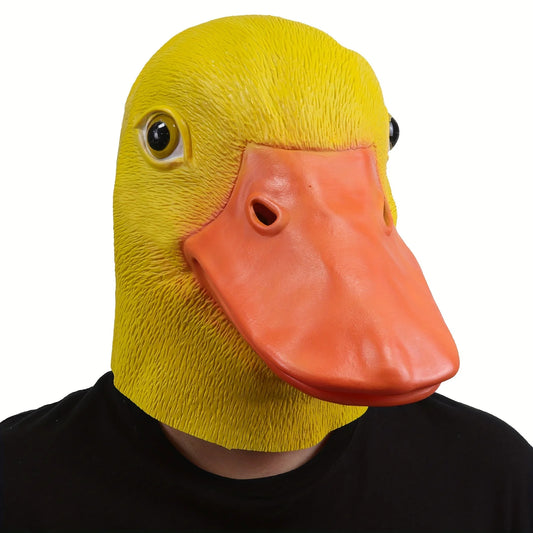 1Pc Yellow Duck Funny Mask, Suitable for Party Dance Performance Latex Headgear Props