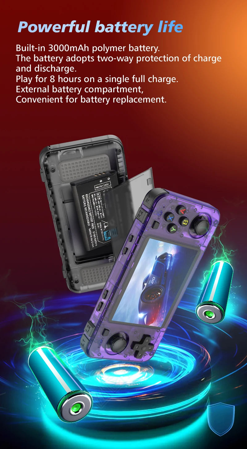 New R36H Game Console R36S Horizontal Retro Handheld Consolas Open Source Portable Pocket Video Player 64GB 3.5 Inch Boy Gift