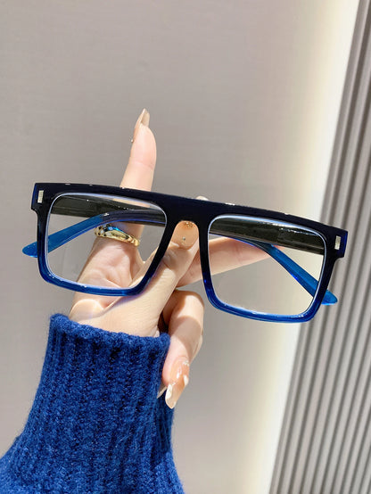 2025New Style Square Frame Big Face Slimming Reading Glasses Trendy Rice Nail Reading Glasses