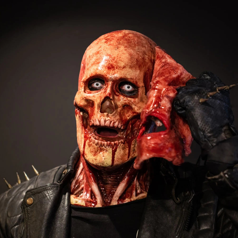 Joker Double Peelable Halloween Mask Latex Creepy Halloween Skull Mask Blood Double Mask for Halloween Costumes Party Decoration