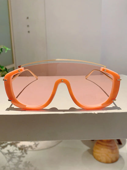 KAMMPT Fashion Leopard Women Sunglasses Stylish Gradient Outdoor Sports Shades Luxury Metal Design Oversize Men Sun Glasses