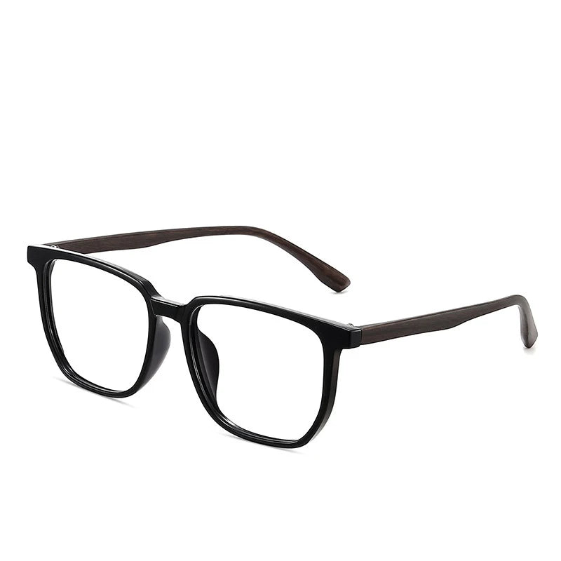 Wood Pattern Retro Anti Blue Light Glasses for Men Optical TR90 Male Square Glasses Frame Women Clear Lens Gift Frames F75233