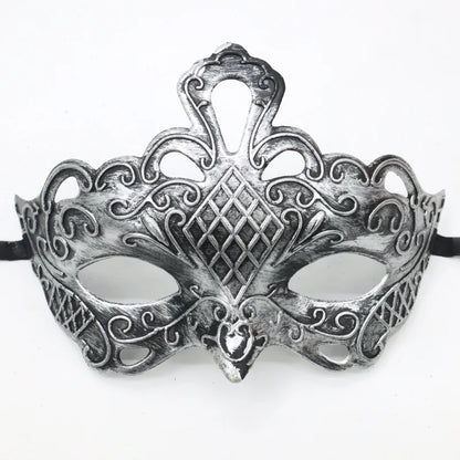 1pc Amazing Mask Antique Gold and Silver Jazz Flat Head Mask Ball Party Gathering Men and Women Cosplay Half Mask Decoration