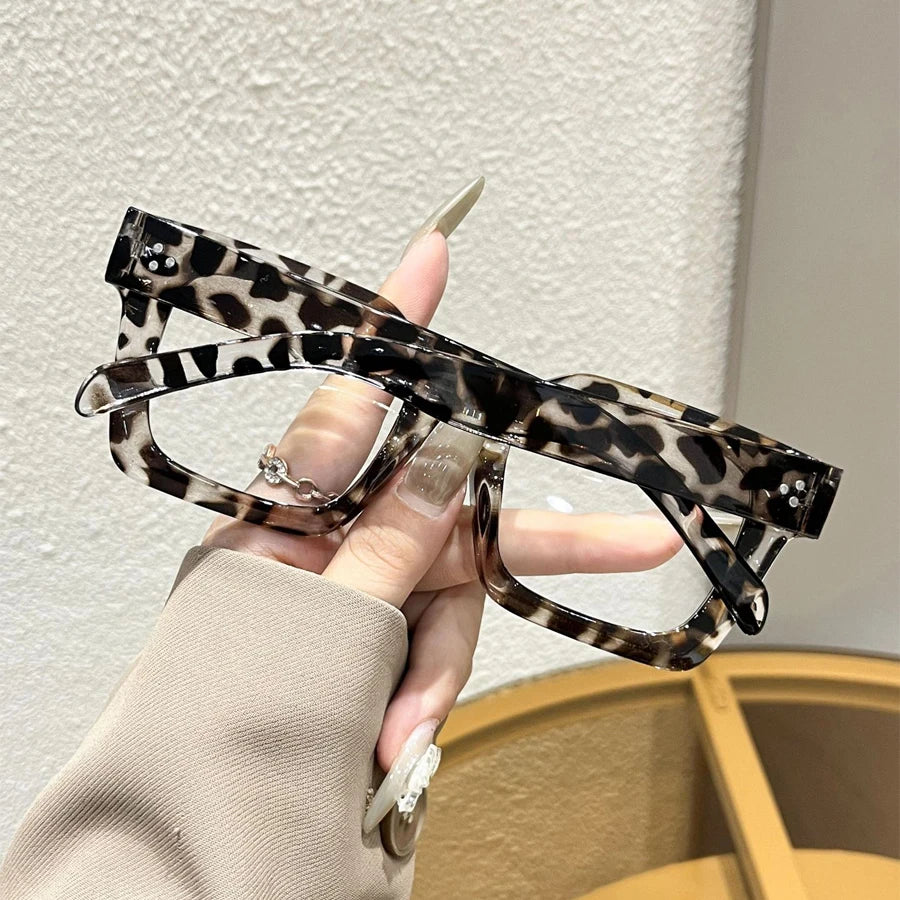 New Square Anti-blue light Large Frame Eyeglasses Fashion Street Decorative Glasses Computer Spectacles For Women Men