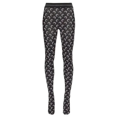Fashion High Street Casual Women's High Waist Printed Bottom Pants New Women Reflective Tight Elastic Outerwear Pants