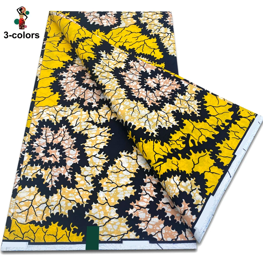 2025 Guaranteed Veritable Original African Wax Print Fabric Real Nigerian 100% Cotton Ankara Wax Fabric Soft Pagne Spuer Batik