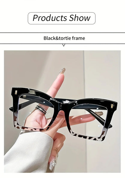 Elegant Full Rim Square Reading Glasses for Women, PC Frame, Clear Les, Magnification  1.0 to  4.0, Fashion Reading Glasses