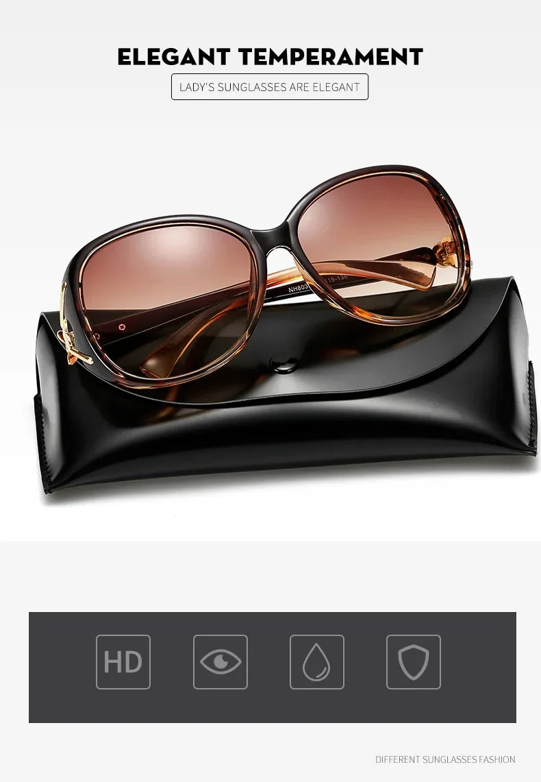 New Vintage Big Frame Sunglasses Woman Vintage Brand Travel Classic Sun Glasses Female Fashion Retro Eyewear UV400