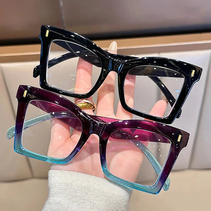 Retro Oversized Square Prescription Eyewear 2025 New Trendy Reading Glasses for Men Women Luxury HD Lens Presbyopia Spectacles