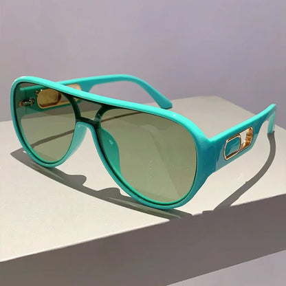 QVQV Trendy Oversized One Piece Sunglasses Women Summer Fashion Thick Frame Pilot Sun Glasses Luxury Brand Outdoor Y2K Shades
