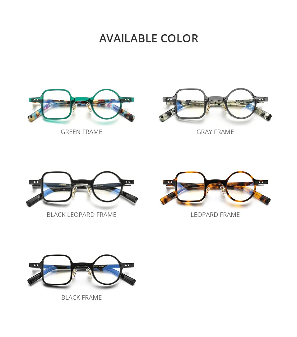 FONEX HEPIDEM Acetate Eyeglasses Frame Men 2025 New Small Round Brand Design Glasses Women Retro Vintage Eyewear Spectacles 9341