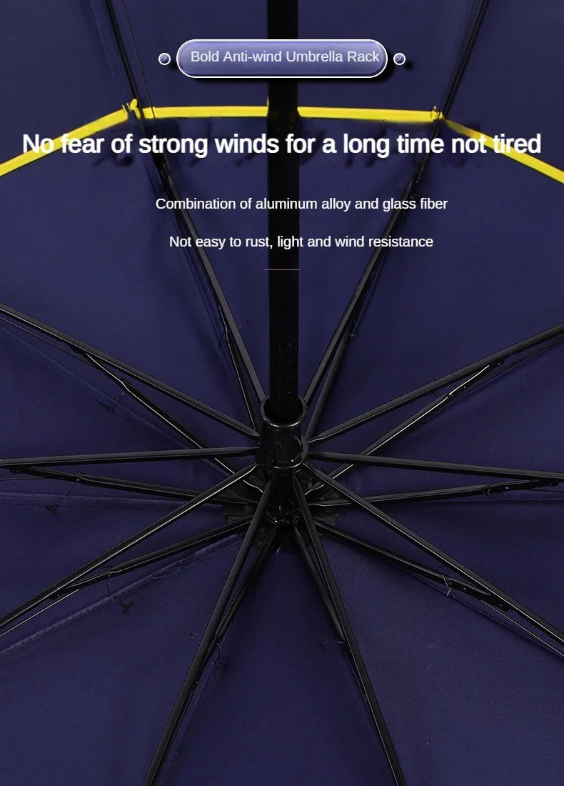 Double Strong Wind Resistant Umbrella Rain Women Large Folding Non-automatic Umbrellas Men Family Travel Business Paraguas