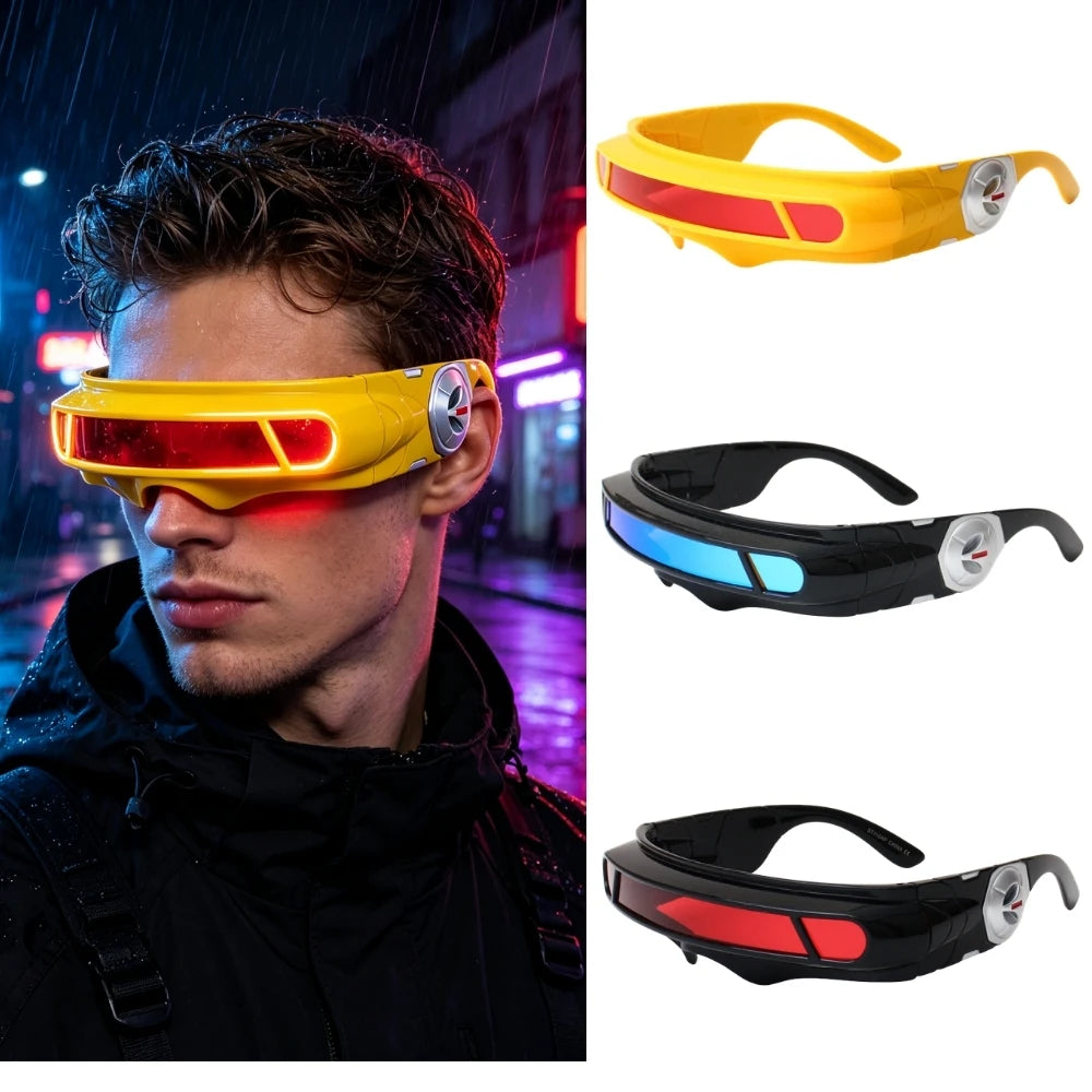 Cyclops Cosplay Glasses for Adult Men Punk Eyeglasses Props Superhero Roleplay Costume Accessories Halloween Carnival Gifts