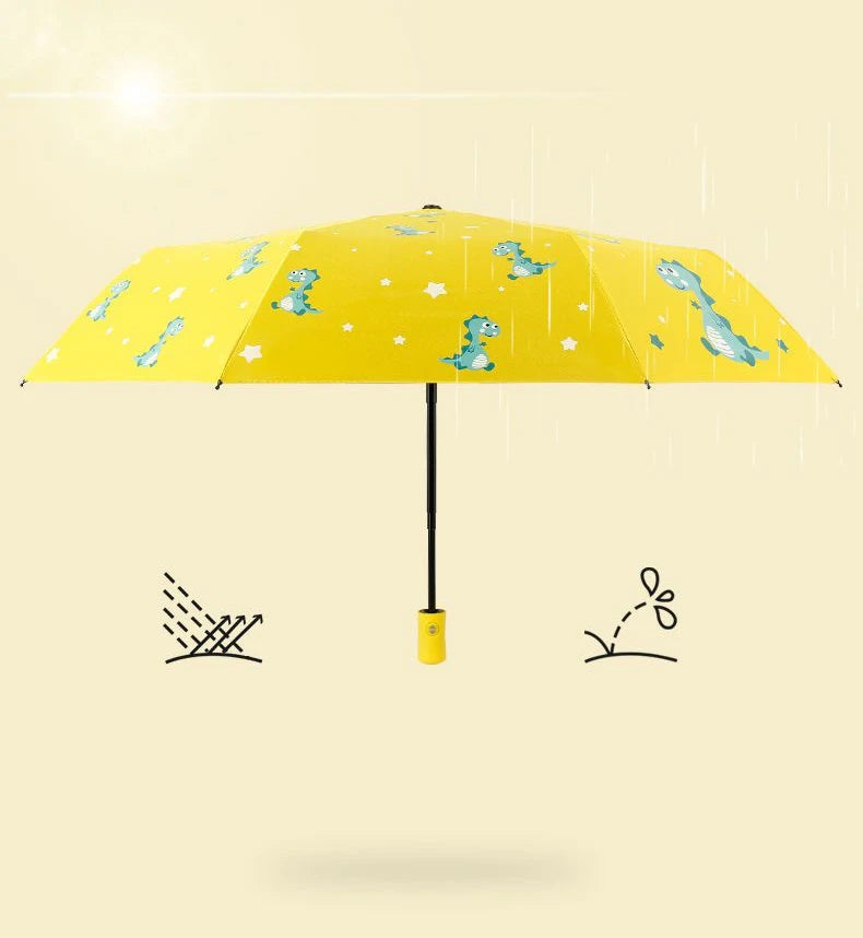 Automatic umbrella Cute dinosaur automatic children umbrella Sunshade Thickening and Durable Travel folding automatic umbrella