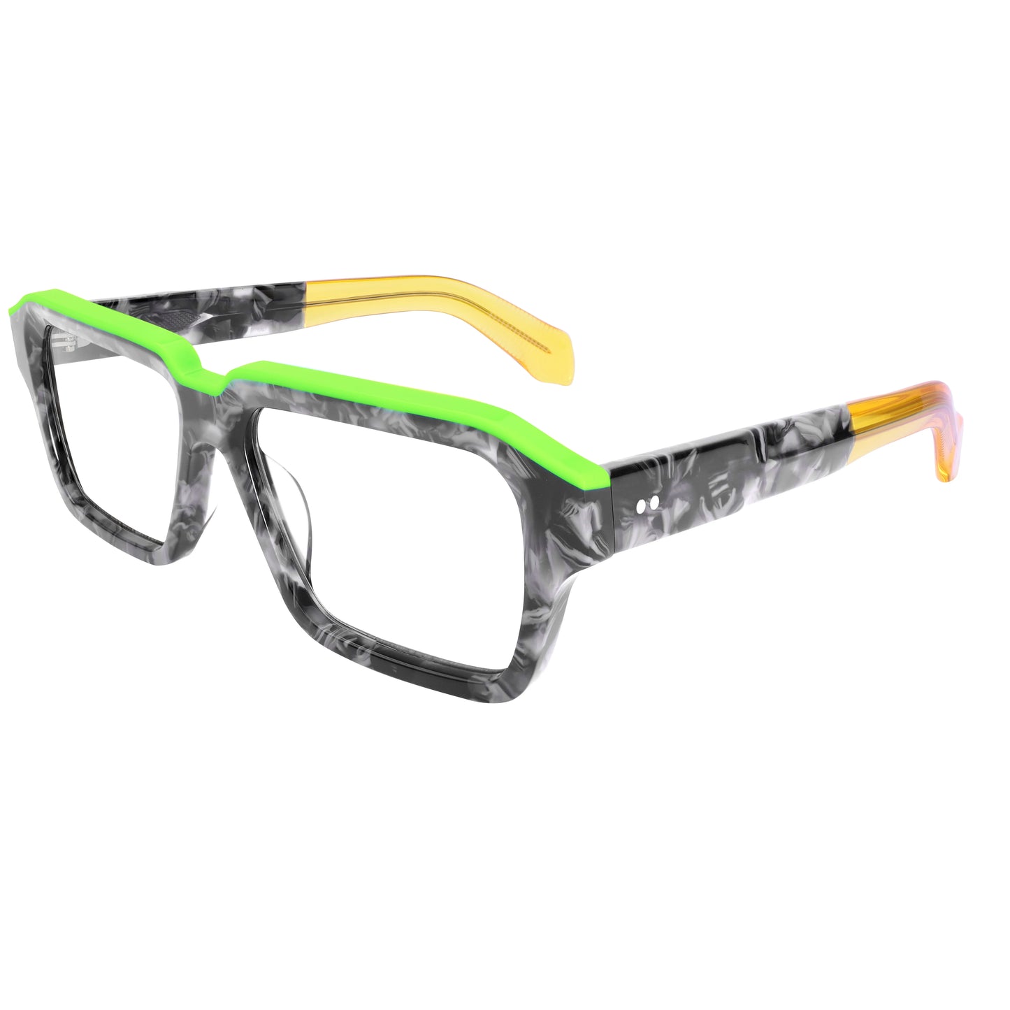 Luxury Acetate Eyeglass Frames Thick Wide Top Dual Tone Large Size Clear Lenses for Men and Women Prescription