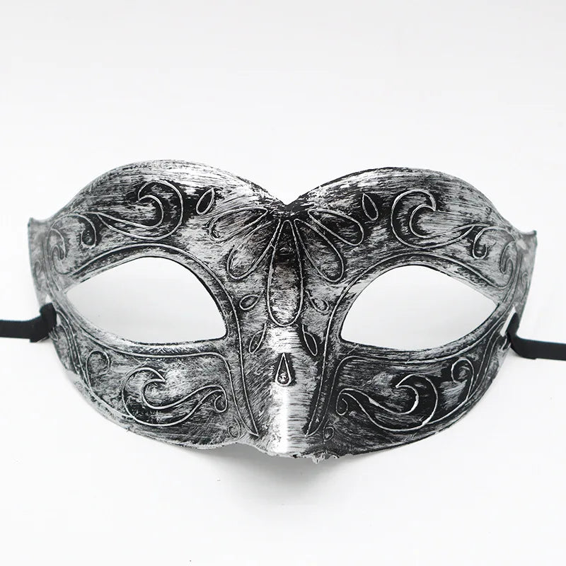 1pc Amazing Mask Antique Gold and Silver Jazz Flat Head Mask Ball Party Gathering Men and Women Cosplay Half Mask Decoration