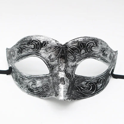 1pc Amazing Mask Antique Gold and Silver Jazz Flat Head Mask Ball Party Gathering Men and Women Cosplay Half Mask Decoration
