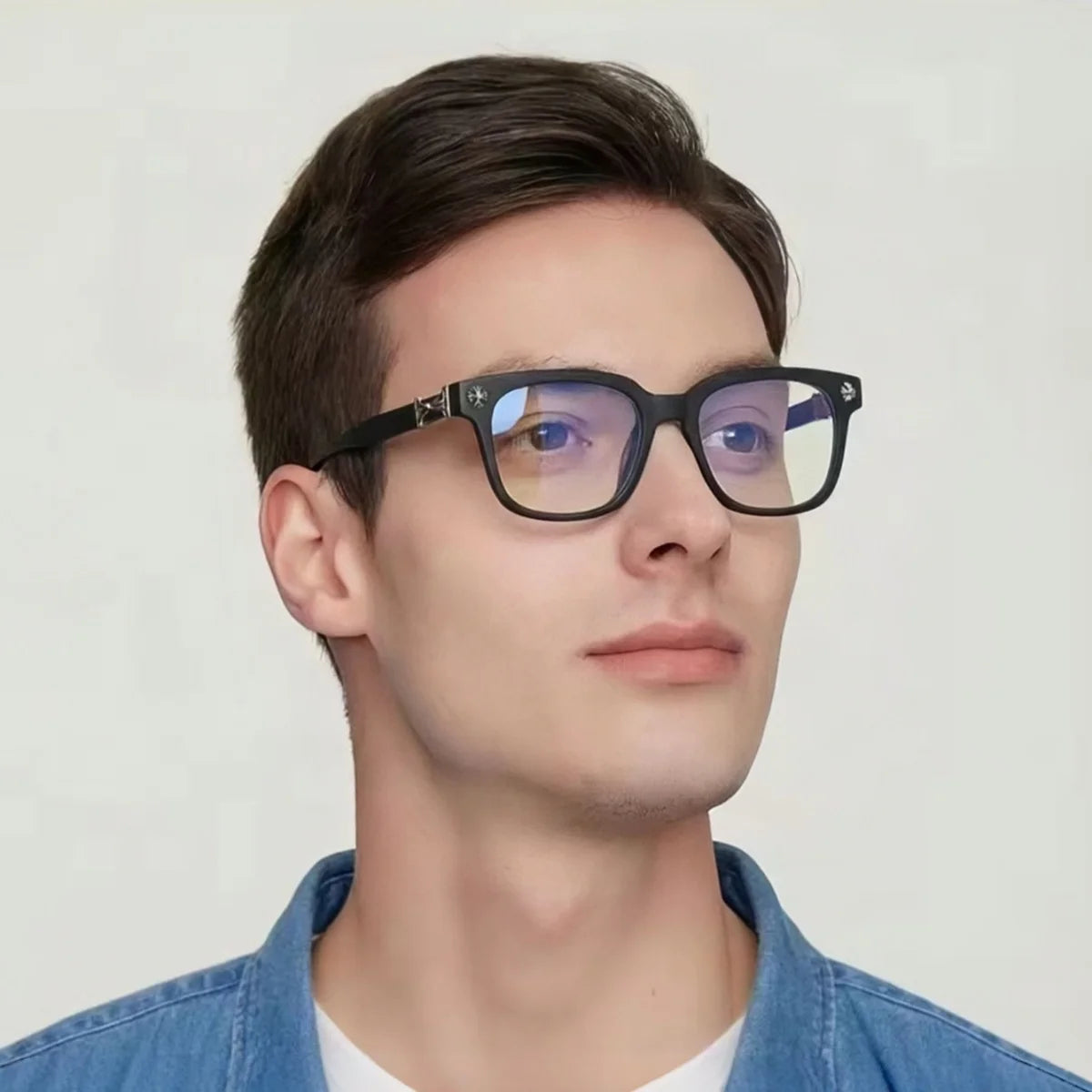 2pcs European and American retro men's and women's Y2K fashionable anti blue light versatile glasses multi-color combination is