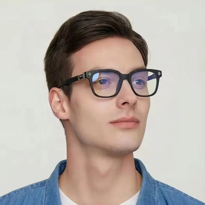 2pcs European and American retro men's and women's Y2K fashionable anti blue light versatile glasses multi-color combination is