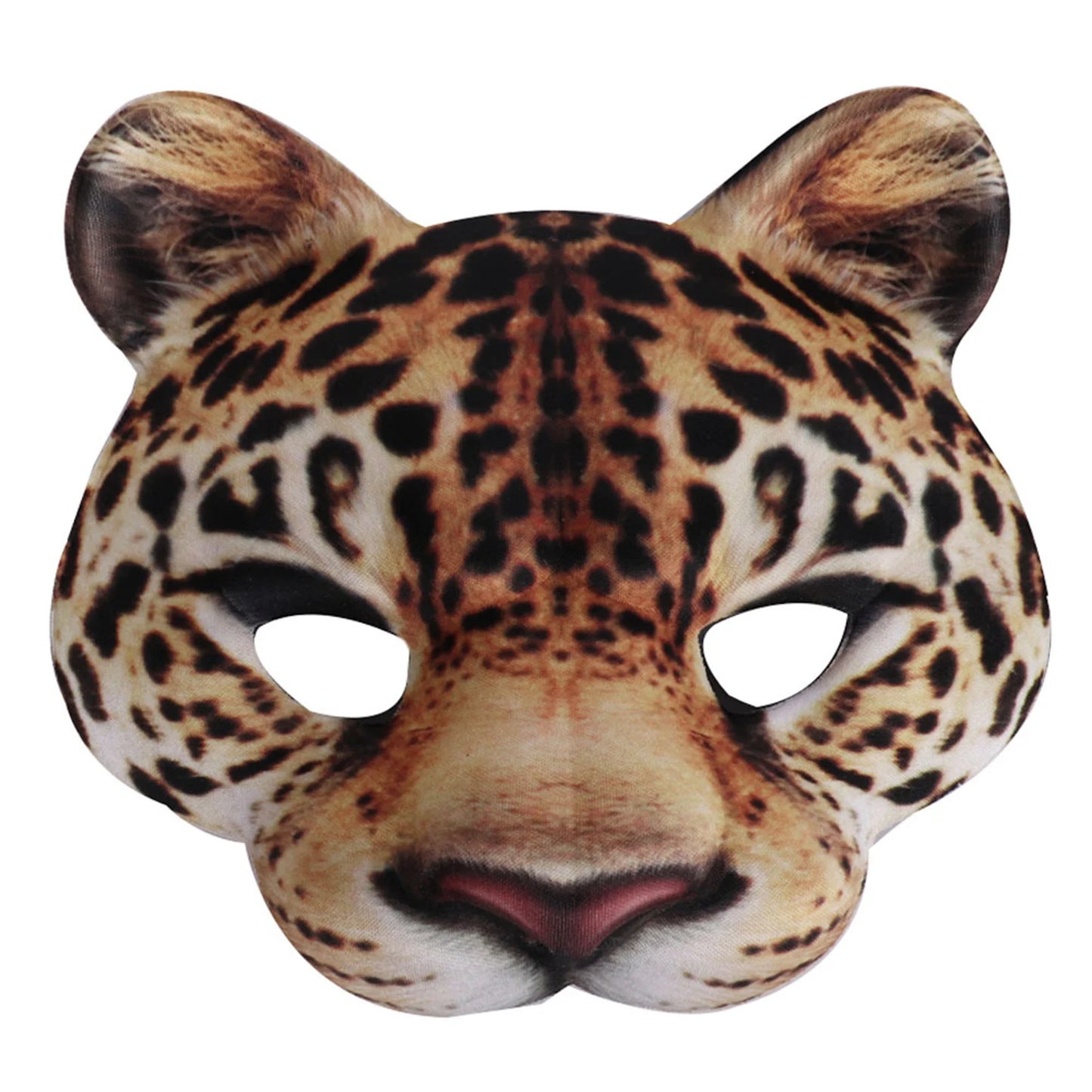 Halloween Half Face Cheetah Mask EVA Animal Costume Party Accessory for Carnival Cosplay Scarf Animal Cat Half Masks