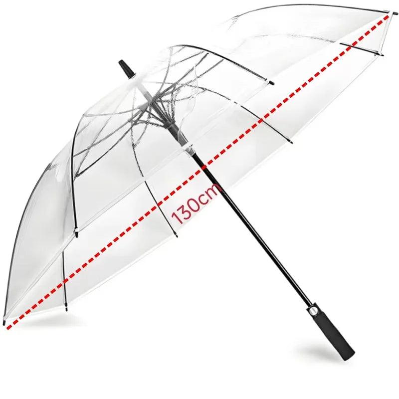 Eco-Friendly PVC Transparent Golf Umbrella,Wind-Resistant,Thick and Sturdy Long-Landled,Large-Sized Umbrella