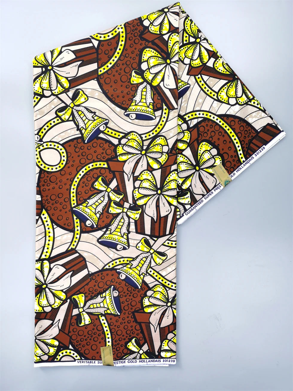 Newest Grand African Wax Glitter Glam Fabric 100% Cotton Ankara Batik Material Pagne Wax Gold Print Sewing Party Dress