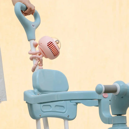 Mini Flexible Air Conditioner 3600mAh USB Chargeable Stroller Cooling Fan 130° Auto Rotation Quiet Wind Handheld for Outdoors