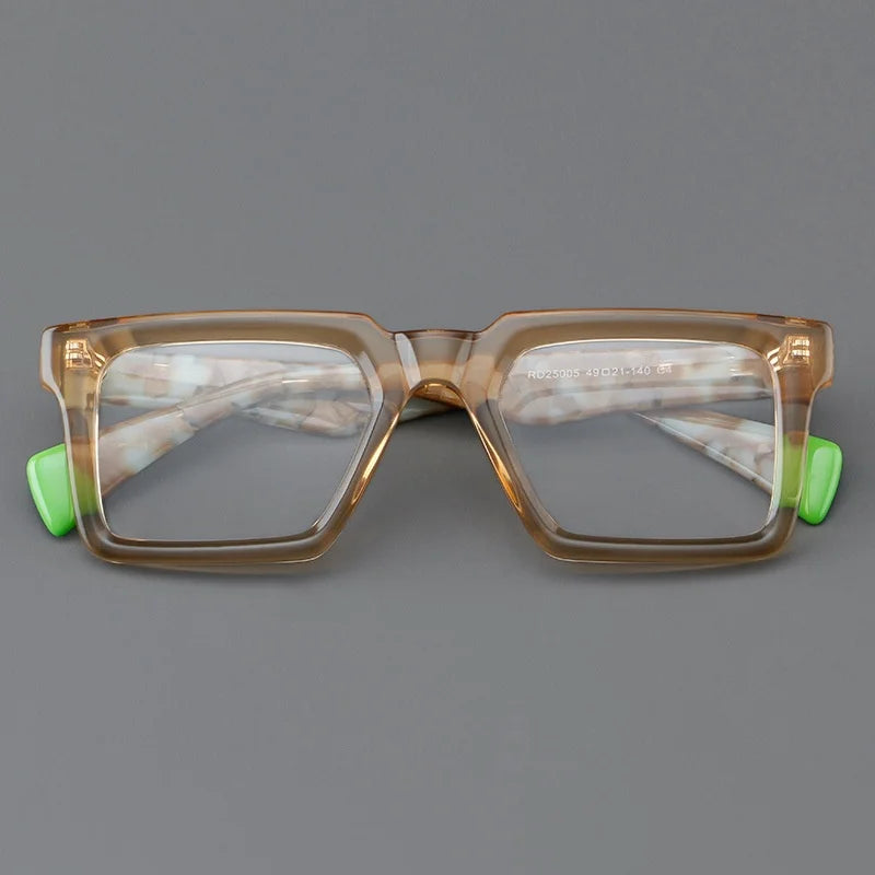 New In 2024 Plate Eyeglass Frame Retro Square Men's Eyeglass Frame Fashionable Optical Prescription Eyeglass Frame Women 25005