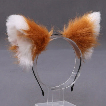Lolita  Animal Cat Fox Ear Hair Hoops Cosplay Faux Fur Hairband Girls Halloween Anime Headbands Headwear Hair Accessories